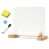 Mingzhe Magnetic Desktop Whiteboard with Bamboo Base Stand Up Dry Erase