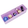 Mingzhe Plastic Drawer Organizer 5 Grids Bra Underwear Socks Cube Container with Compartments for Drawer Wardrobe Closet Storage (Purple)