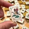 Mini America Travel Mahjong Set, Portable Chinese Vintage Game Tiles