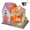 Miniature House Set: DIY Miniature Dollhouse Set with Furniture and LED Lights; Handcrafted Miniature Artwork; Miniature House; Suitable for Adults