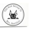 Miniature Pinscher Peeking Dog Book Lover Stamp, Duo Hand Mount