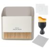 Mini Broom and Dustpan Set,3-in-1 with Microfiber Cloth and Mini Soft Brush