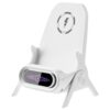 Mini Chair Wireless Charger with Suction Head, Strong Attachment Force, Universal 12V/2A Fast Charger and Phone Stand, Portable Cell Phone Holder, Compatible with All Mobile Phones, White
