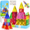 Mini Diamond Texture Magnetic Tiles with Iron Box, 40 PCS Travel Magnetic Tiles, STEM Educational Building Set Construction Toys for Kids Ages 3+, Portable Building Toys for Toddlers, Boys & Girls