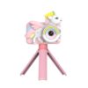 Mini Dual-Lens Kids Toy Digital Camera 2.0-Inch Screen Silicone Cover Stand (Pink)