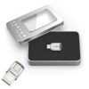 Mini Dual USB C and USB A Flash Drive with Rotating Metal Shell(50,128)