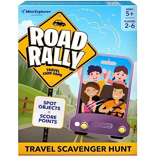 Mini Explorer Road Rally Travel Scavenger Hunt Card Game for Kids - Roads Trip Car Games & Activities Must Haves Essentials - Eye Hide & Seek Found Spy Summer Camping Toys Ages 5 6 7 8 9 10 11 12