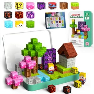 Mini Magnetic Blocks Travel Set 60PCS Building Cubes for Kids with Case
