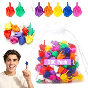 Mini Middle Fingers, 100 PCS Colorful Flip the Bird Tiny Hands Gag Gifts for Adults, Christmas White Elephant, Stocking Stuffers, Office Prank, Desk Decor