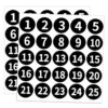 Mini Skater 1-25 Consecutive Number Stickers 10 Sheet,Black