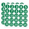 Mini Skater 1-25 Consecutive Number Stickers 10 Sheet,Green