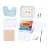 Mini Watercolor Travel Set, 16-Color Portable Kit, Painting Pouch Case