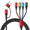 Minlu 4 in 2 Multi Charging Cable,USB C Charging Cords for Multiple Devices