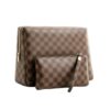 Miowote 2 Pack Makeup Bag Set,Checkered aterproof PU Leather Makeup Organizer,Travel Cosmetic Bag with Zipper for Women
