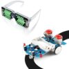 MiOYOOW Line Follwing Car Kit and Sound-Activated LED Light Up Glasses Soldering Project, Beginners Soldering Practice DIY Electronics Kit for College High School Education
