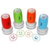 Miseyo Teacher Self-Inking Stamp Set Smiley Face Rubber Stamp 4 Color Mood
