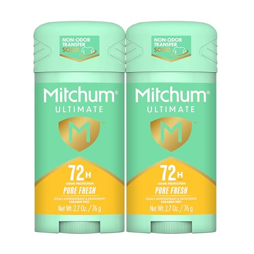 Mitchum Ultimate 72HR Odor Protection Women’s Antiperspirant & Deodorant, Long-Lasting Freshness, Invisible Solid, No White Residue Left on Skin, Pure Fresh, 24 pack