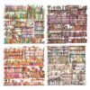 Miyouluna 60Pcs Bookshelf PET Stickers Set, Vintage Book Scenery Ephemera for Scrapbooking, Journaling, Bullet Journal, Waterproof DIY Craft Supplies