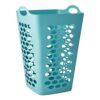 MIZEFCB Teal 2 Bushel Flexible Square Plastic Laundry Hamper