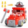 MIZPLAY Whack a Mole Game for 3 4 5 6 Year Old Kid,Early Education Toys,Electronic Pounding Toy with Music,Lights,Interactive Hammer Game for Toddlers;Great Birthday Gift for Boys and Girls (red)