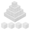 M METERXITY 100-Pack DIY Wooden Cube, 0.6 Inch(1.5 Cm) Colored Natural Wood Blocks for Crafts Making Puzzle Games/Wedding/Home Decor/Dice/Building, Square Blank Block [White]