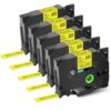 MnTGYH Label Tape 5 Pack Or 10 Pack 631 9 Mm 12 Mm 18 Mm 24 Mm Yellow Compatible with TZ Tze 621 631 641 651 PTH110 Label Maker(5PK Black on Yellow)