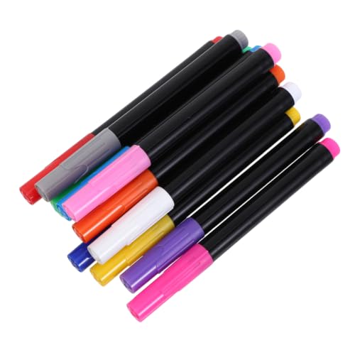 MOBUTOFU 12pcs Erasable Neon Pens for Blackboards and Acrylic Boards, Fluorescent Dry Erase Markers with Strong Compatibility and Bright Visibility, for Offices and Travel Use, PC Material