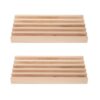 MOBUTOFU 2pcs Wooden Domino Holder Tray Compact and Sturdy Construction, Portable Convenience for Play Sessions and Outdoor Gatherings, Khaki Wood Tile Stand Organizer