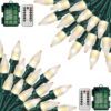 Mocalido 2 Pack Battery Operated String Lights with Remote, 16.5Ft 50LED Christmas Lights, Fairy Lights Dark Green Wire for Outdoor Indoor Garden Party Garlands Xmas Tree Decor