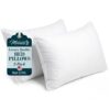 Mocassi Solid Bed Pillows Set of 2 Soft Cotton Cover with Cooling Gel Down Alternative Fill - Breathable Hotel-Style Support for Side, Back and Stomach Sleepers, King, White