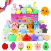 Mochi Squishy Toys, 27 Mini Kawaii Squishies Party Favors for Kids 4-8 8-12