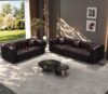 Modern Faux Leather Modular Sofa, 5-Seat Sectional Couch with Handmade Button Tufting and 5 Pillows, Spacious Upholstered Furniture for Living Room, Flexible Combination Design, Comfortable Support