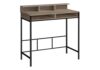 Modern Standing Desk with Storage Shelves and Hutch, 48-Inch, Dark taupe