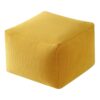Modern Yellow Corduroy Ottoman Cube - Unpadded Bean Bag Chair for Living Room Bedroom - Stylish Square Footstool (40x40x30cm)