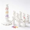 Modular Clay Bloom Maker with 9 Shaping Sleeves,Reusable DIY Flower Making Tool for Polymer Clay,Creating Layered Handmade Blooms, Craft Decoration，White