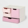 Modular Storage Drawer Set in Pink for Organized Spaces