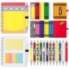 Moinchore 24 Pcs Back to School Notebooks and Pens 12 Colorful Crayon Composition Book Spiral Pocket Journal 12 Ballpoint Pens Bulk Teacher Appreciation Gifts for Classroom Supplies Favors Students