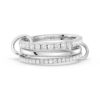 Moissanite Rings for Women, Sterling Silver Interlocking Band Eternity Band
