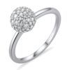 Moissanite Statement Ring for Her, 925 Sterling Silver Pave Stackable Ring