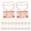 MOKKHNB Binder Clips and Anti-Slip Design 1.4 Inch Heart Shaped 36pcs Metal Small Clips with Strong Clamping Force Versatile Compatibility for Documents for Office and School Use