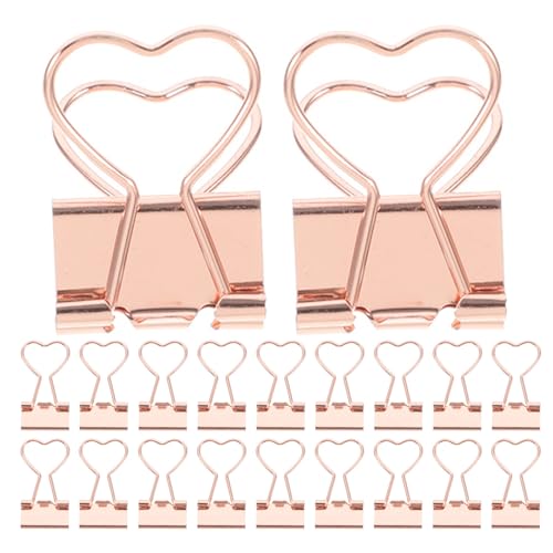MOKKHNB Binder Clips and Anti-Slip Design 1.4 Inch Heart Shaped 36pcs Metal Small Clips with Strong Clamping Force Versatile Compatibility for Documents for Office and School Use