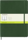 Moleskine Notebook, Extra Large, Plain, Myrtle Green, Soft Cover (7.5 x 9.75)