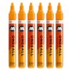 Molotow One4All 227HS Acrylic Marker (4.0 mm Line Width, High Coverage and Permanent, Quick Drying, Refillable, for Almost All Surfaces) Pack of 6, Colour 240 Slider Light Orange