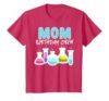Mom Birthday Crew Science Theme Birthday Party Science T-Shirt, Youth, Red Heather, Large