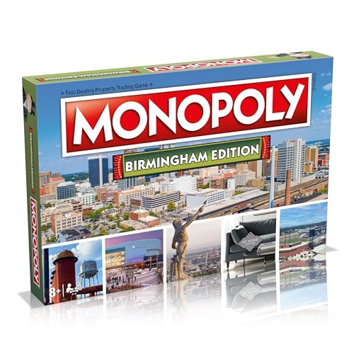 Monopoly Board Game Birmingham Edition: 2-6 Players Family Board Games for Kids and Adults, Board Games for Kids 8 and up, for Kids and Adults, Ideal for Game Night