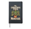 Monstera Christmas Tree Houseplant Plant Lover Gift Hardcover Journal, Black