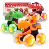 Monster Truck Toy for Kids Toddlers 1-3, Light up Wheels Dinosaur Car Toys