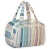 Montchui Colorful Rainbow Travel Toiletry Bag, Watercolor Striped