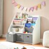 Montessori Bookshelf Toy Storage Organizer for Kids & Toddlers – Front-Facing Display with Removable Fabric Bins, Keeps Playroom Tidy, Perfect for Preschoolers, Space-Saving 32"W x 16"D x 32"H