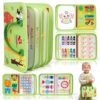 Montessori Toy Busy Book for Toddlers 1-3, Birthday Gifts for 1 2 3 Year Old Boys, Travel Activity Book & Sensory Learning Toy 1-2 Year Old Girls, Educational Busy Board for Fine Motor Skills
